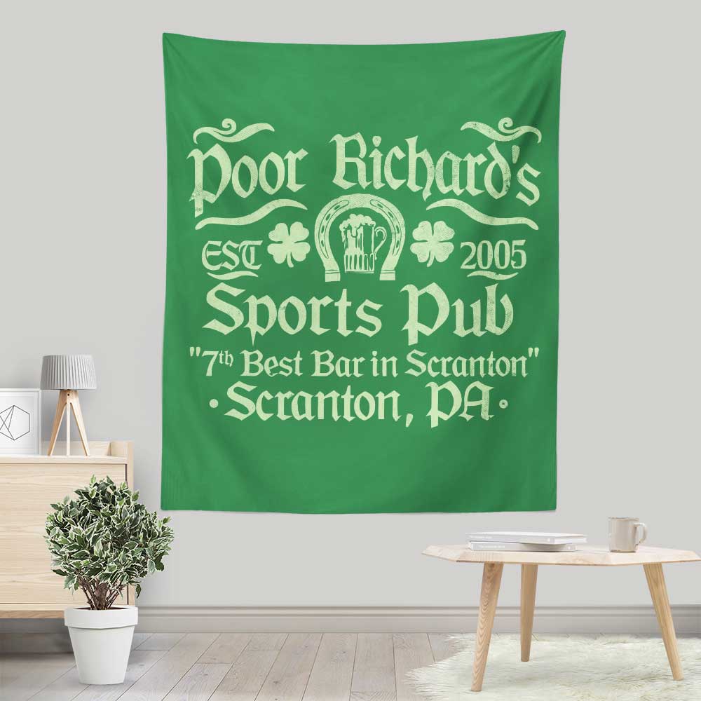 CoD Designs' Poor Richards Pub Lightweight Polyester Wall Tapestry