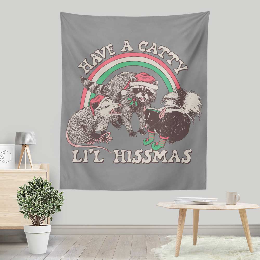 Catty Li'l Hissmas Wall Tapestry - A Unique Decorative Piece by Hillary White