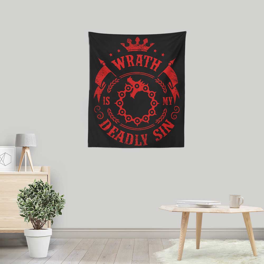 Typhoonic Art's 'Wrath is My Sin' Lightweight Polyester Wall Tapestry for Indoor and Outdoor Use
