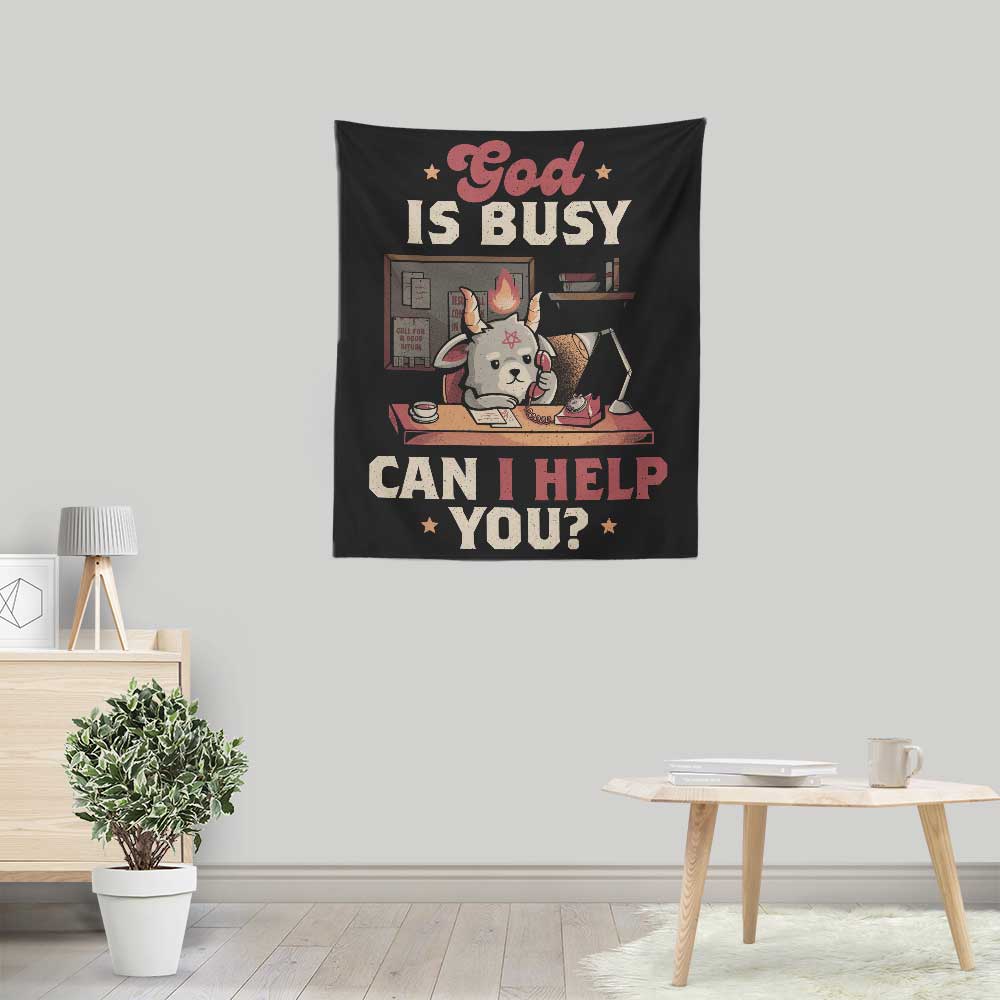 Elegant 'God is Busy' Wall Tapestry for Indoor and Outdoor Decor