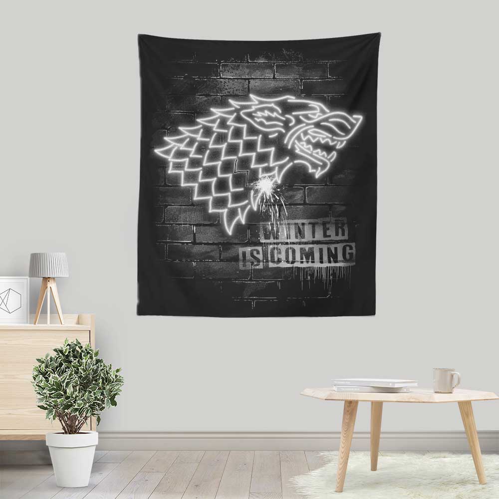 Alemaglia's Neon Wolf Lightweight Polyester Wall Tapestry