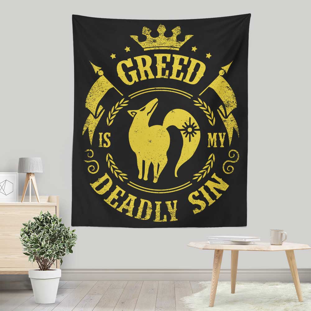 Typhoonic Art's 'Greed is My Sin' High - Quality Wall Tapestry for Indoor and Outdoor Decoration
