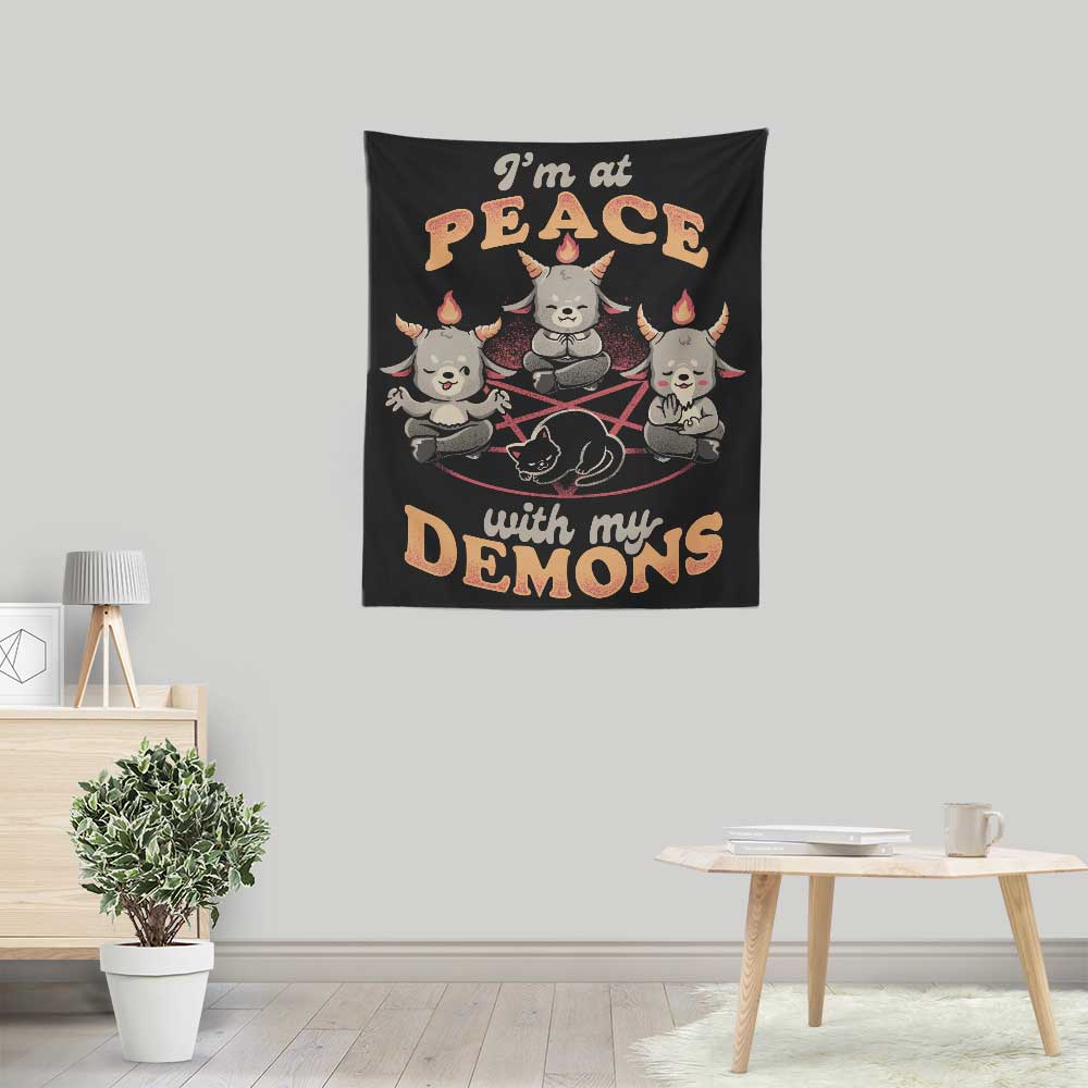 Lightweight Polyester 'At Peace With My Demons' Wall Tapestry