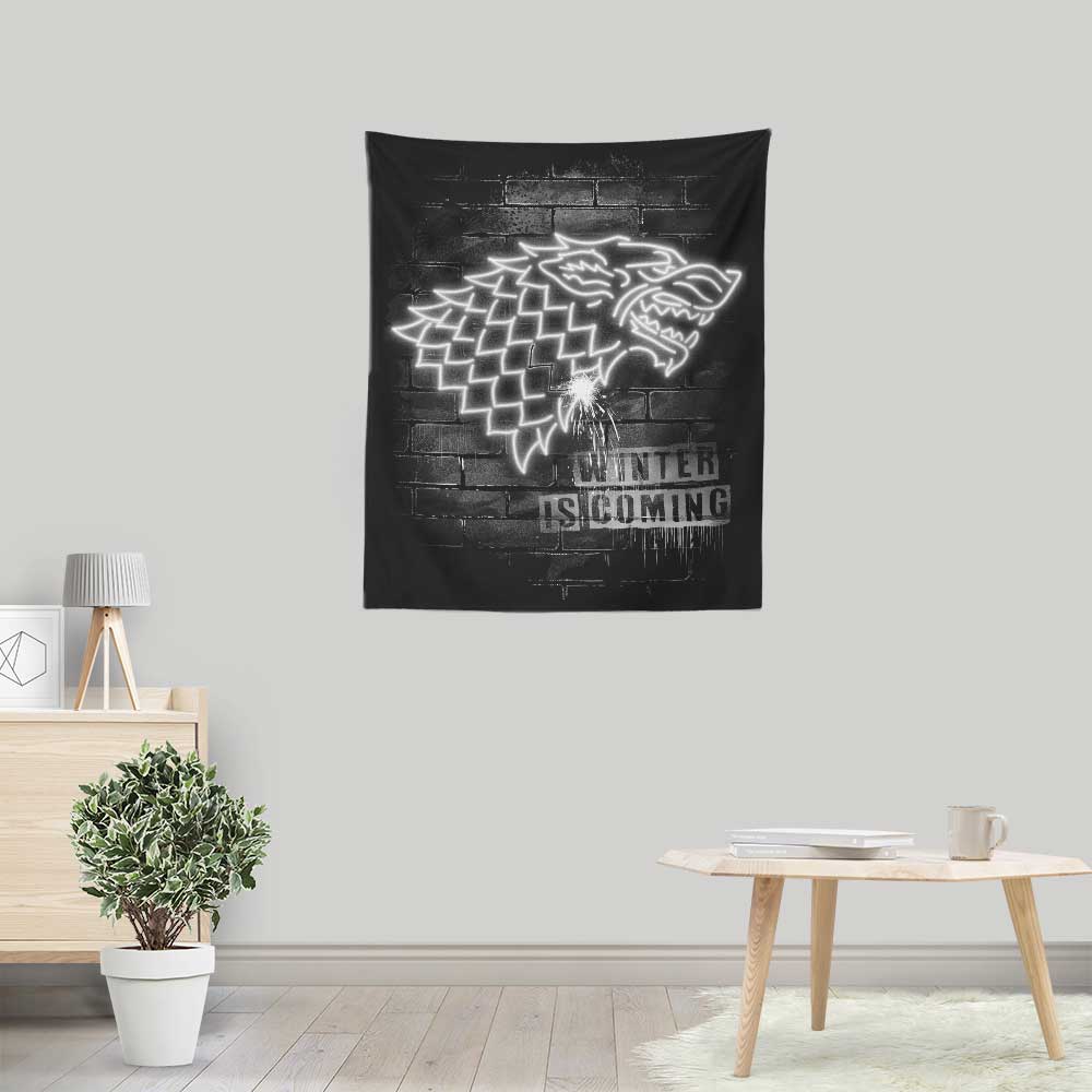 Alemaglia's Neon Wolf Lightweight Polyester Wall Tapestry