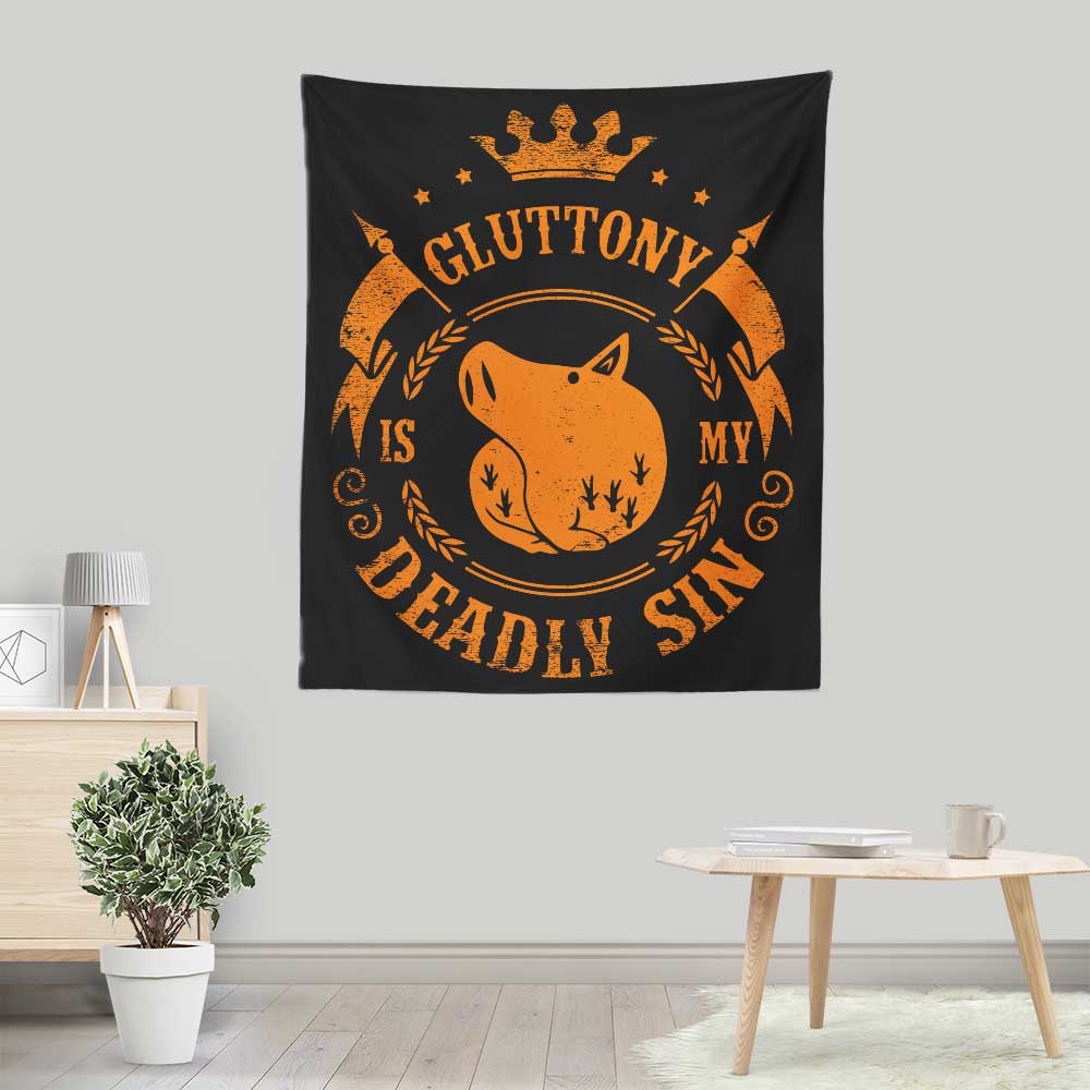 Typhoonic Art's 'Gluttony is My Sin' Lightweight Polyester Wall Tapestry