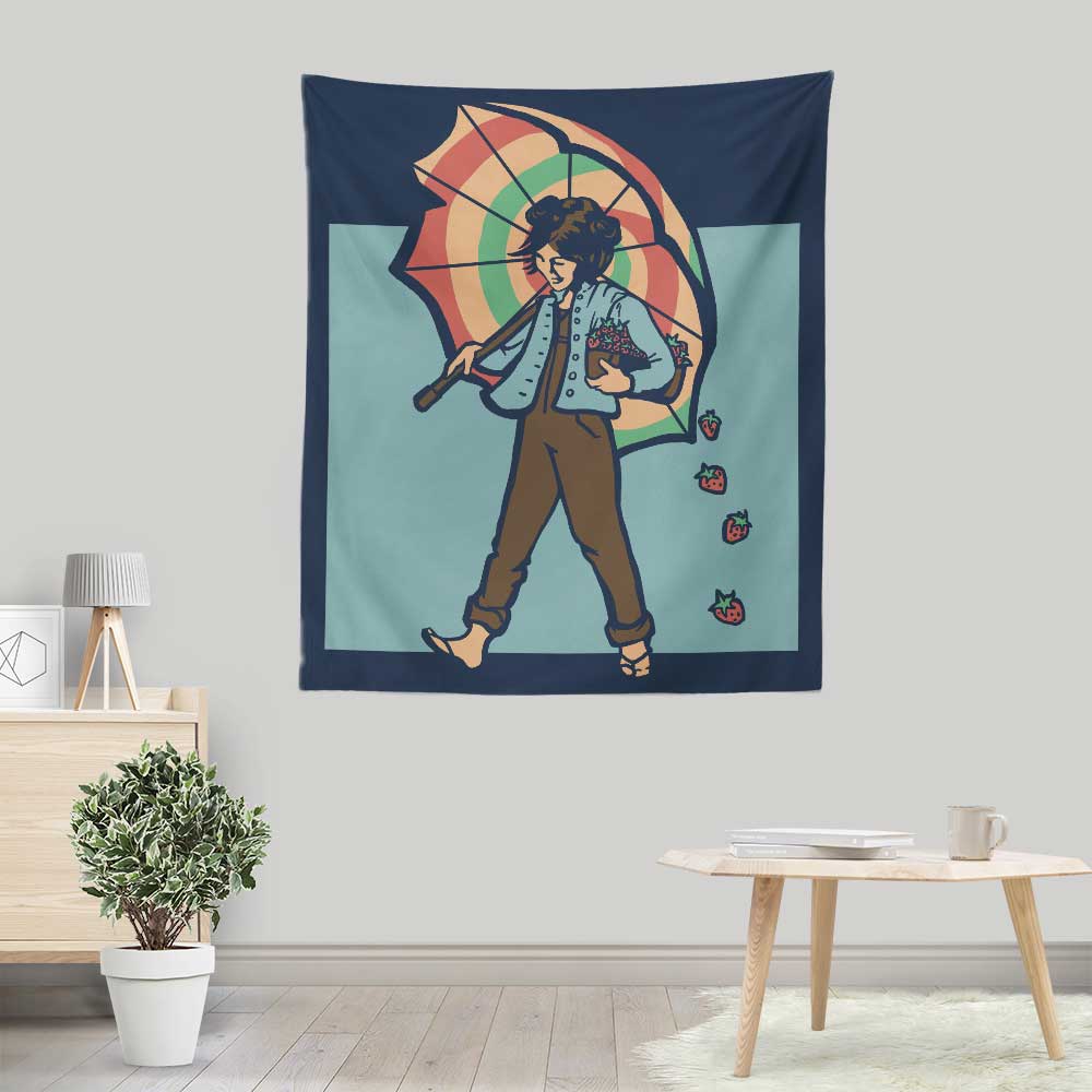 Exquisite Strawberry Girl Wall Decorative Tapestry