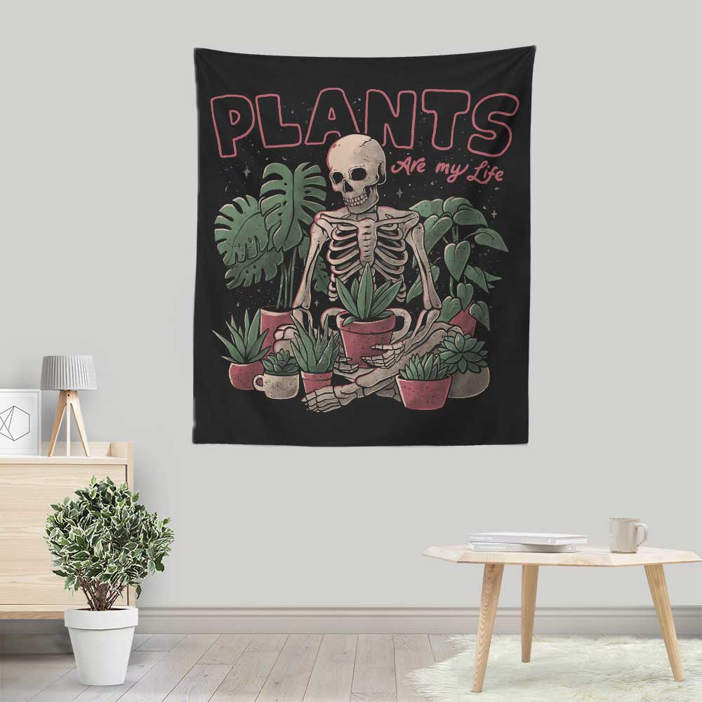 Elegant Wall Decor - 'Plants are My Life' Wall Tapestry