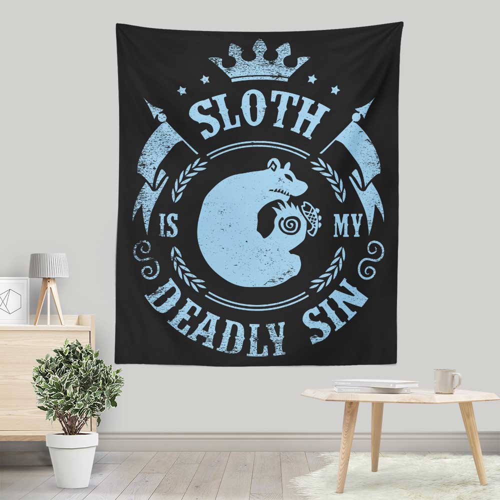 Vibrant 'Sloth is My Sin' Lightweight Polyester Wall Tapestry