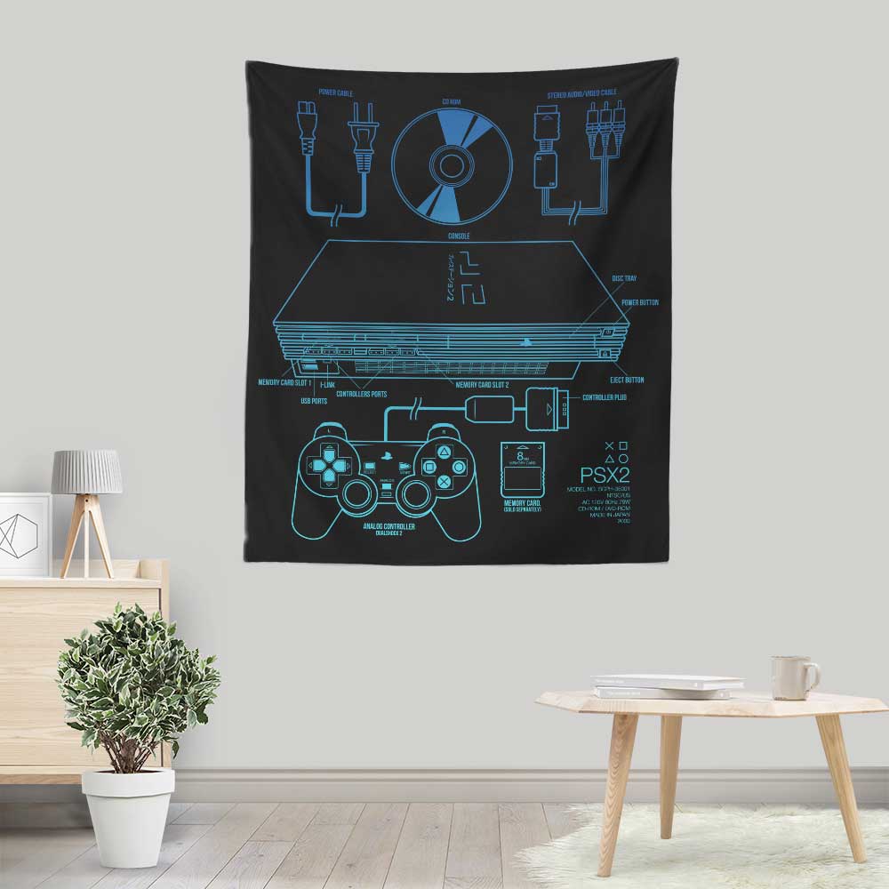 PSX2 Wall Decorative Polyester Tapestry by Adam Works