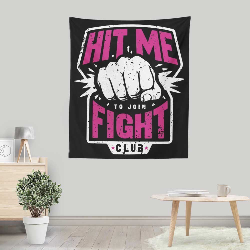 Striking 'Hit Me' Wall Tapestry by Olipop