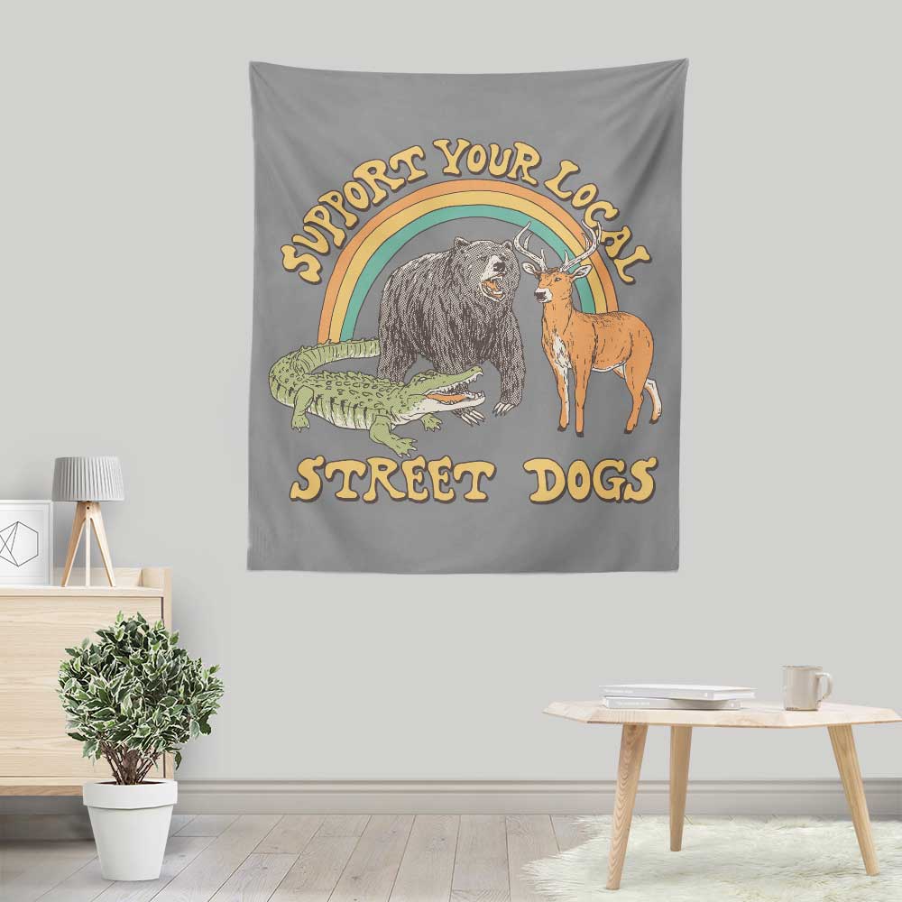Hillary White's Street Dogs Wall Decorative Tapestry