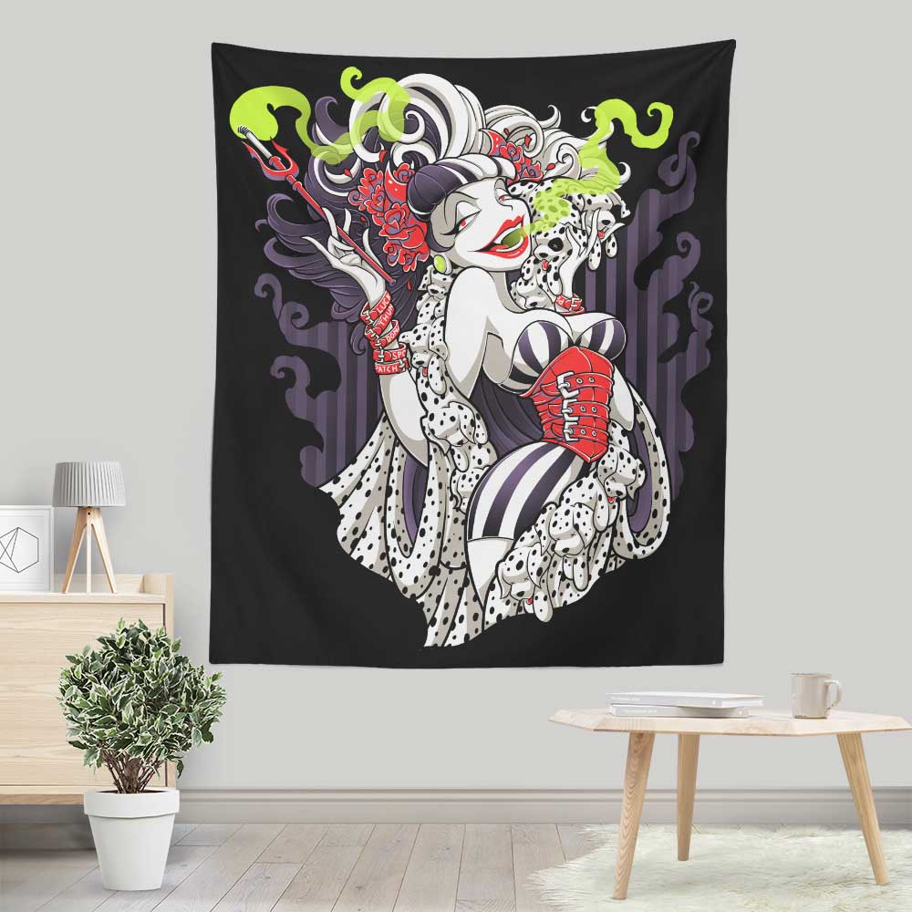 Jehsee's Cruella de Mon Lightweight Polyester Wall Tapestry
