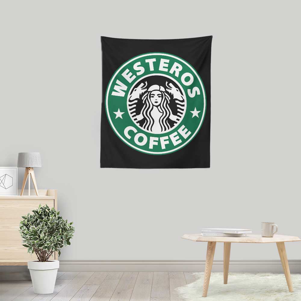 Unique Westeros Coffee Themed Wall Tapestry for Indoor and Outdoor Decor