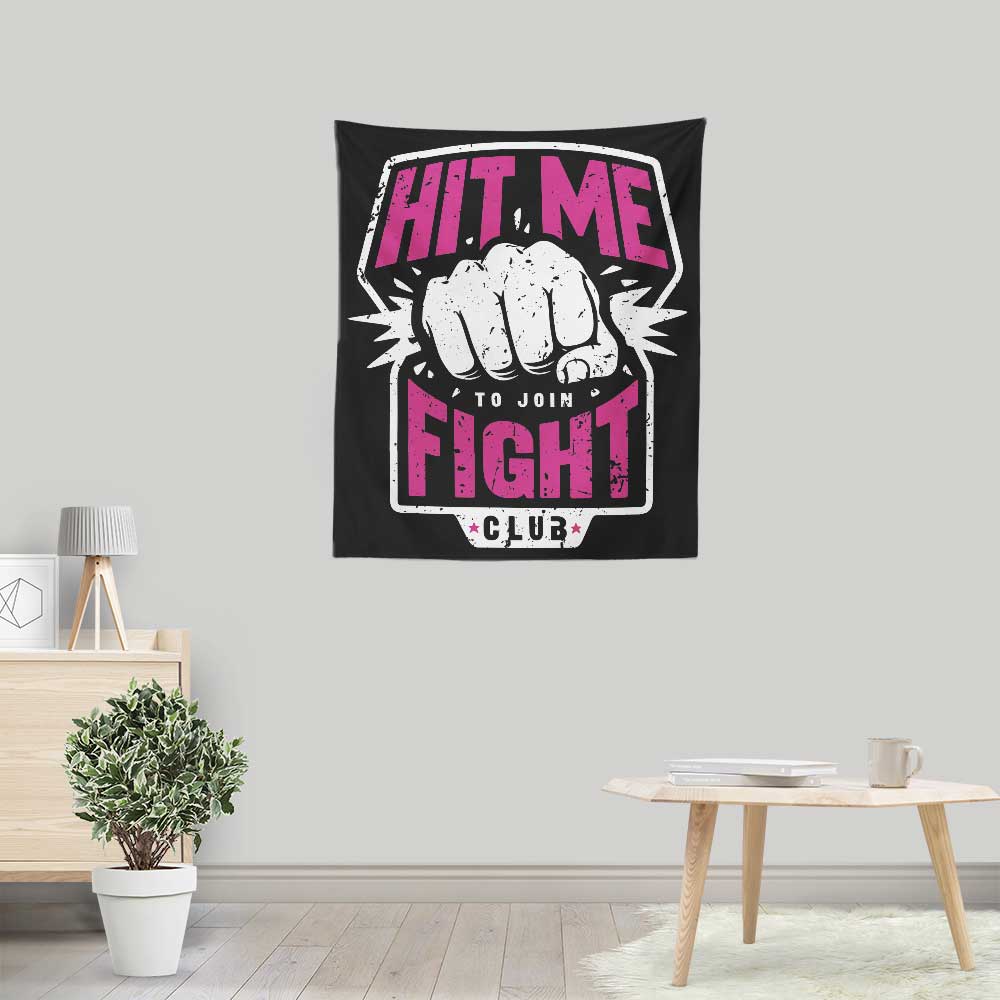 Striking 'Hit Me' Wall Tapestry by Olipop