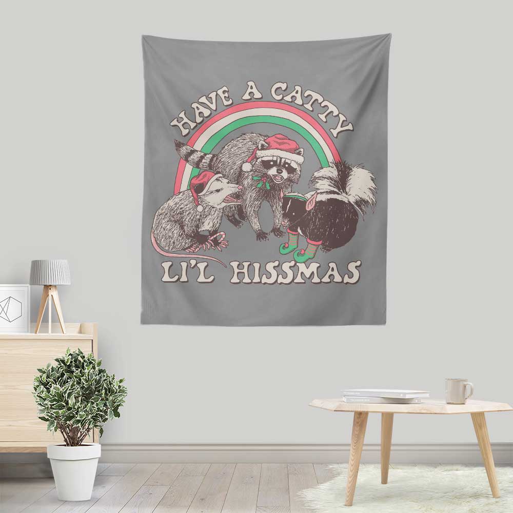 Catty Li'l Hissmas Wall Tapestry - A Unique Decorative Piece by Hillary White