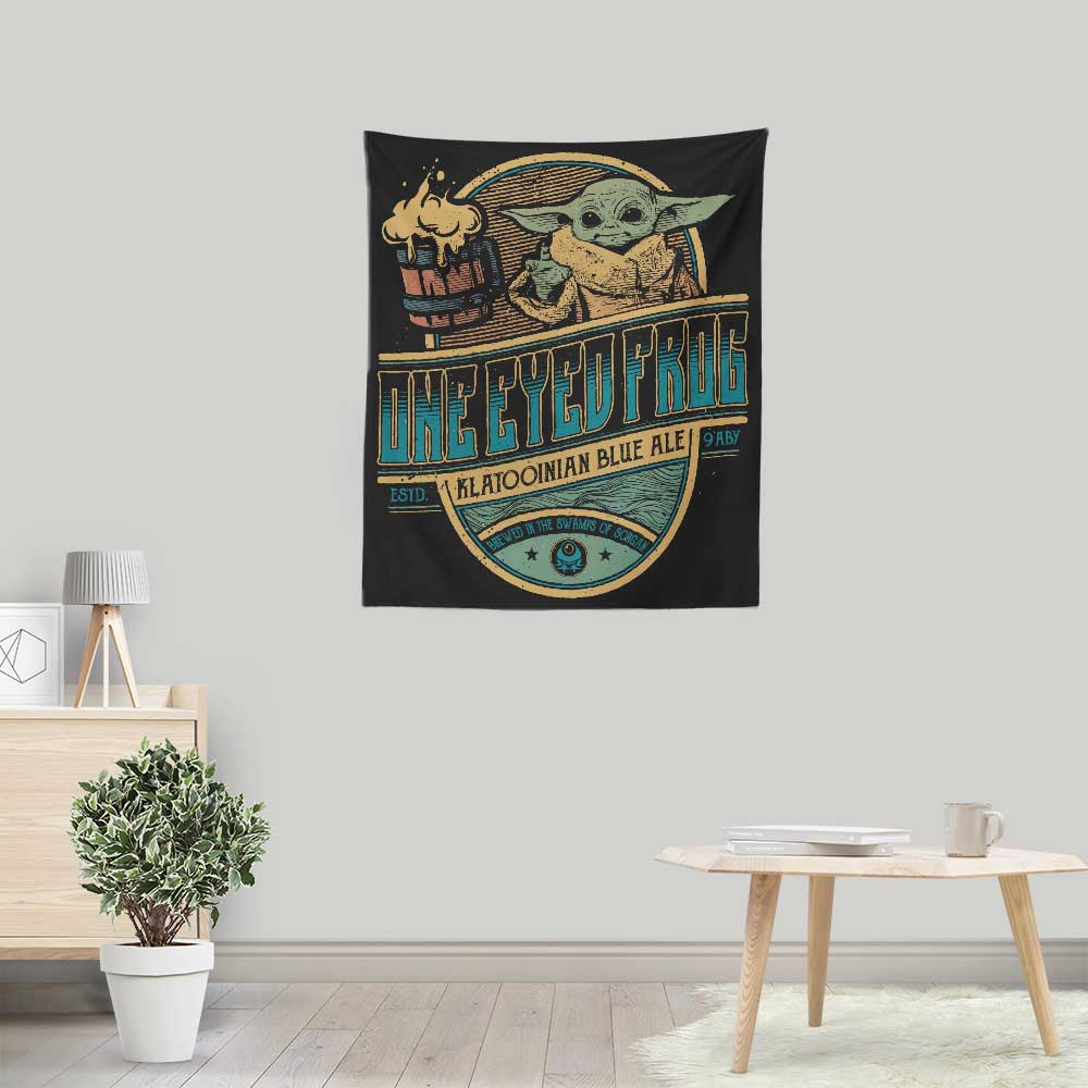 One Eyed Frog Ale Themed Wall Tapestry for Indoor and Outdoor Decor